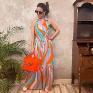 MC 2 ST. BARTH Printed Cotton Maxi Dress